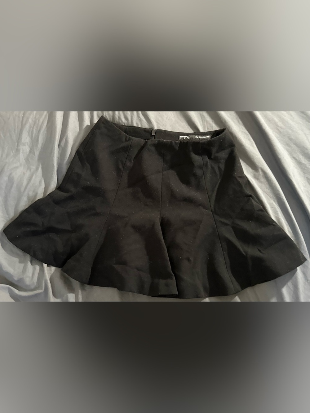 Zara black flared mini skirt